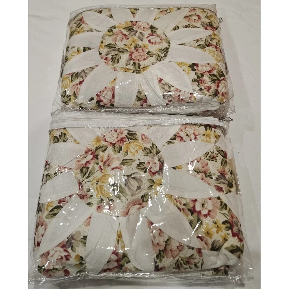 Set of 2 Victorian Heart Sundance Floral Pillow Shams 21x27 Cottage‎ Quilt...
